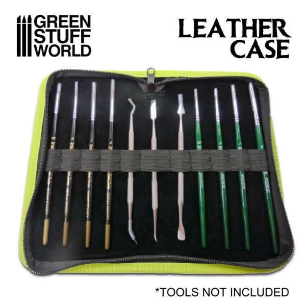 Green Stuff Premium Ledertasche für Werkzeuge und Pinsel für Modellbauer